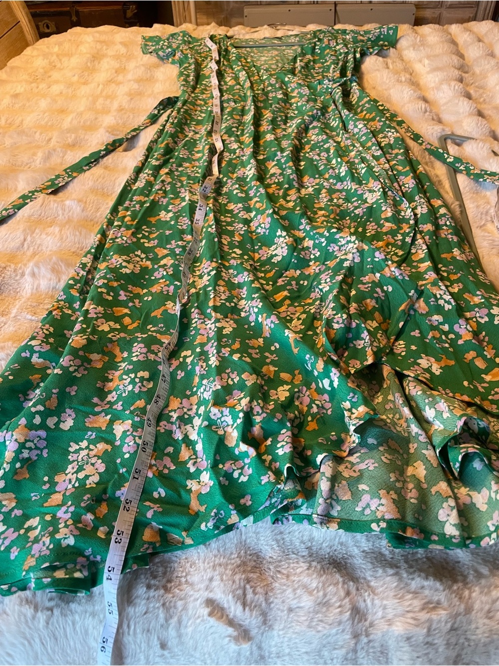 Audrey 3+1 Green Floral Wrap Maxi Dress - Picture 9 of 16